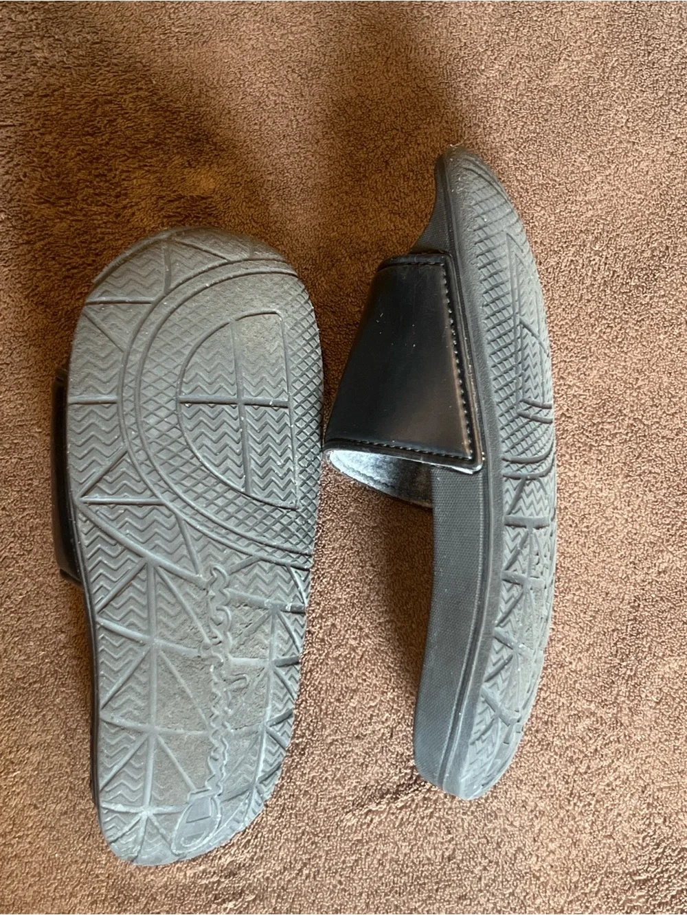 Champion Black Slide Sandals with White Logo
